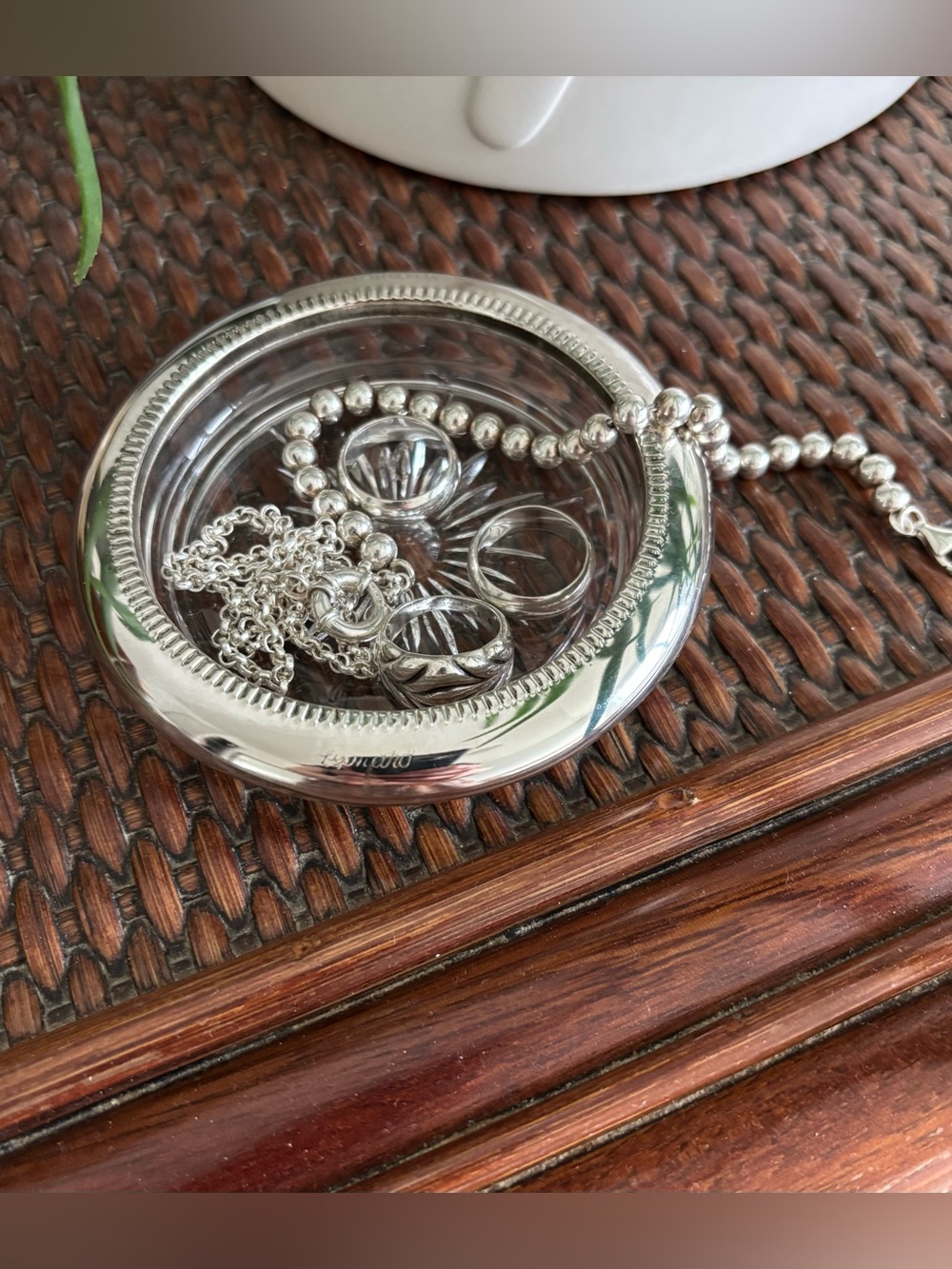 Silver Plated Cristal Vanity Trinket Dish